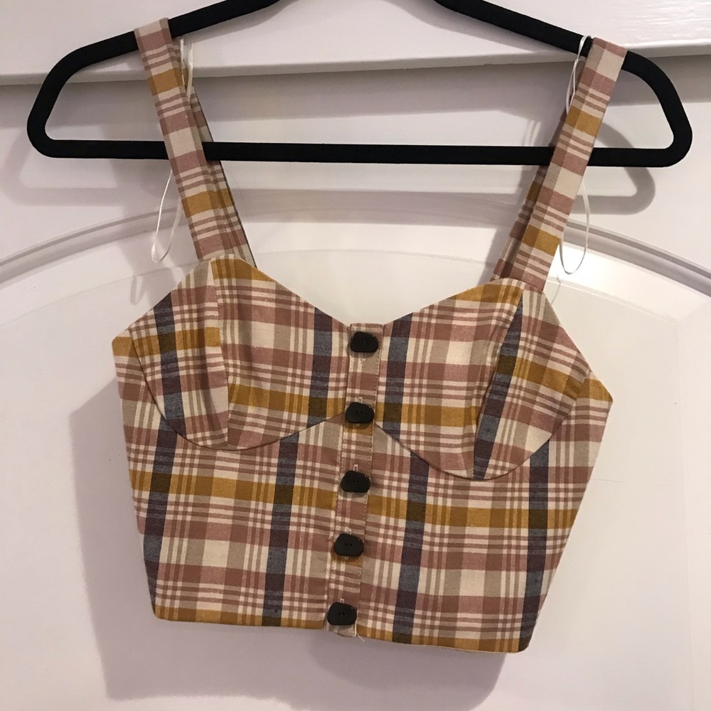 Plaid zara top